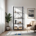 Informa Ollin Rak Besi Lipat 5 Tingkat - Hitam storage rack metal tempat penyimpanan serbaguna rak barang dokumen arsip organizer kantor sekolah