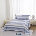 Informa 18X200 cm Set 6 Pcs Seprai King Katun Yarn Dyed Anzu - Biru Sprei Seprai Aesthetic Seprei Sheet Set Bed Sheet Aksesoris Tempat Tidur Set Sarung Bantal Sarung Guling