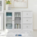 Informa Naco Lemari Kabinet 2 Pintu Dengan Laci 3 Tingkat Lemari Kabinet Serbaguna Cabinet Penyimpanan Indoor Furniture Rumah