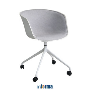 Informa Ellon Kursi Kantor Sandaran Rendah - Abu-Abu Tempat Duduk Kerja Dengan Roda Office Chair Kursi Mesh Staff Karyawan Furniture Indoor Kantor