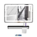 Informa Dakota Set Rak Dinding Kamar Mandi & Cermin Led - Hitam Wall Shelf Organizer Tempat Sampo Sabun Rak Tembok Serbaguna Aksesoris Kamar Mandi Furniture Indoor Rumah