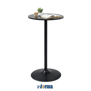 Informa Howell Meja Bar - Hitam Bar Table Meja Makan Kafe Restoran Serbaguna Furniture Indoor Ruang Makan