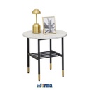 Informa Jevon Meja Sisi Round - Putih End Table Meja Kecil Aesthetic Meja Samping Serbaguna Small Table