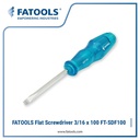 FATOOLS SDF100 Flat Screwdriver GO-THRU Tip 4mm x 100mm Obeng Minus Min Palu Ketok Square Shank Kotak