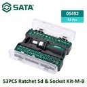 Kunci Pas Ratchet Mata Obeng & Kit Multi Sd 05492 53 Pcs Ratchet Sd & Socket Kit-M-B Sata Tools