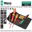 Obeng Torsi VDE Set Wera 05006609001 Torque 1.2-3.0 Nm Extra Slim 1 Tool Finder, 16 Pcs