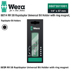 Adaptor Hex Universal Bit Holder With Ring Magnet 1/4 inch x 75 mm Wera 05073511001