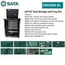 Tool Kit Set 147 Pcs 7 Drawer Tool Trolley Set 09928SB-BL Sata Tools