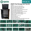 Tool Kit Set 278 Pcs 09918S-BL 7 Drawer Tool Trolley Tray Set Sata Tools