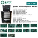 Tool Kit Set 228 Pcs 09918A-BL 7 Drawer Tool Trolley Tray Set Sata Tools