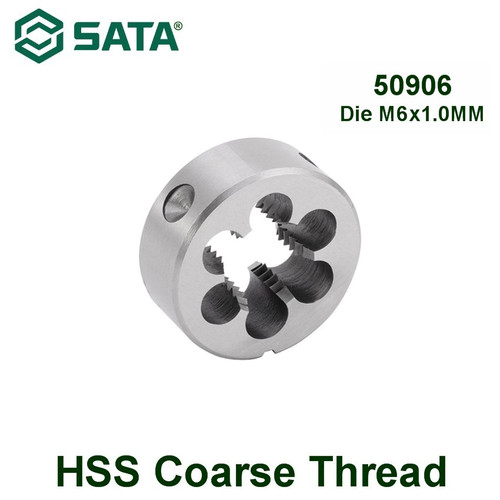 Mata Bor Die M6x1.0MM 50906 HSS Coarse Thread Sata Tools