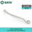 Kunci Double Ring 1/2"x9/16" 42102 Full Polish Box End Wrench Sata Tools
