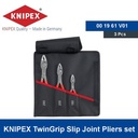 Tang Penjepit Baut Rusak Set 00 19 61 V01  Knipex TwinGrip Slip Joint Pliers Set, 3 Pcs