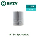 Kunci Sok 3/8" Dr. 6pt ukuran 11/16" Inci Sata Tools 12108 3/8" Drive 6 point Socket 11/16"