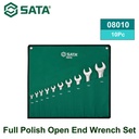 Kunci Ring Double Open Metric Set 10 pcs 08010 SATA Full Polish Open End Wrench Set
