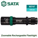 Lampu Senter LED Isi Ulang 90747 Zoomable Rechargeable Flashlight 635LM Sata Tools