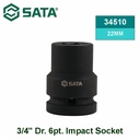 Kunci Shock 22 mm 34510 3/4" Dr. 6 PT Metric Impact Socket Sata Tools