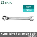 Kunci Ring Pas Bolak Balik 24 mm 46615 Reversible Ratchet Wrench Sata Tools
