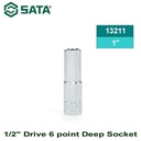 Kunci Sok Panjang 1/2" drive ukuran 1" 13211 Sata Tools 1/2" Dr. 6PT Deep Socket Inch