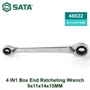 Kunci Double Ring 46622 4 in 1 Ratchet Wrench 9x11x14x15MM Sata Tools