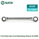 Kunci Double Ring 8x10MM 46200 Full Polish Box End Ratcheting Wrench Sata Tools