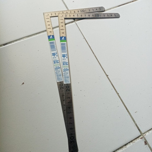 Penggaris Siku 30 x 15cm 12325 SHINWA Square Flat Polish