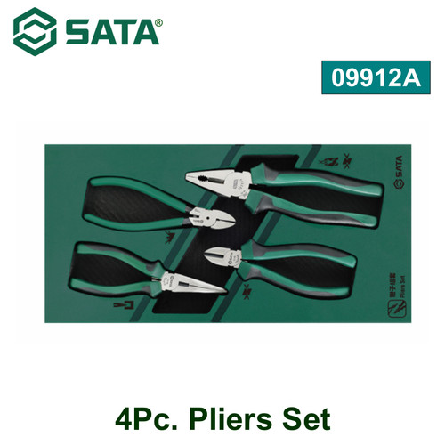 Tang Kombinasi Tang Lancip Tang Potong set 4 buah 09912A 4Pc. Pliers Set Sata Tools
