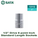 Kunci Sok 1/2" drive 1" 13112  1/2" Dr. 6PT Socket Inch Sata Tools