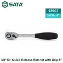 Gagangan Sok Ratchet 3/8"  drive 8 Inch 12902 3/8" Dr. Quick Release Ratchet with Grip 8" Sata Tools