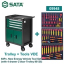 Troli + Tools VDE 68 buah 09948 - 68 pcs New Energy Vehicle Tool Set (with 4 drawer 2 door Trolley) Sata Tools