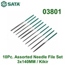 Kikir 3 X 140 mm 03801 10Pcs Assorted Needle File Set Sata Tools