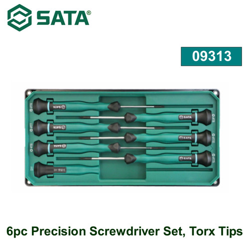Obeng Mikro Bintang Set 6 buah 09313 Sata Tools 6 pcs Precision Screwdriver Set, Torx Tips