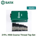 Mata Bor Set 21 pcs Tap Senai Ulir Kasar HSS 50453 Sata Tools 21Pc. HSS Coarse Thread Tap Set
