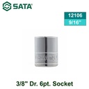 Kunci Sok 3/8" Dr. 6pt ukuran 9/16" Inci Sata Tools 12106 3/8" Drive 6 point Socket 9/16"