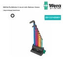 Kunci L set 10 pcs Metrik 05133165001 Wera 950/9 Hex-Plus Multicolour 3 L-key set, metric, BlackLaser, 10 pieces