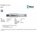 Sambungan Socket 870/7 Adaptor, 1/2" x 75 mm 05050510001 Adaptor for machine-operated nut spinner sockets Wera
