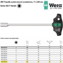 Kunci T Shock 11 x 230 mm Wera 05023389001 Hexagon T-handle Socket