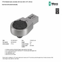 Kunci pas soket persegi 1/4" 05078635001 7772 A Ratchet insert, reversible, 9x12 mm x 1/4" x 49 mm Insert tools with ratchet functionality Wera