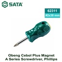 Obeng Plus Cebol Magnetik PH 2 x 38 mm 62311 A Series Screwdriver, Phillips #2x38MM Sata Tools
