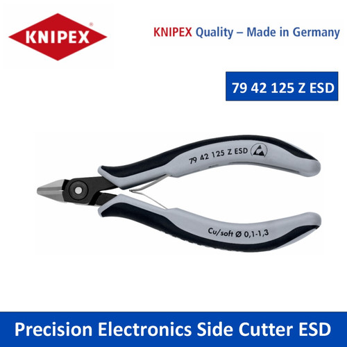Tang Potong ESD Pemotong Samping Elektronik Presisi 79 42 125 Z ESD Precision Electronics Side Cutter ESD Knipex