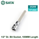 Mata Sok Bit Hex 1/2" Dr. 17 mm Panjang 100 mm 25209 Bit Socket Sata