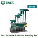 Kunci T Ujung Bola 09117 9Pc. T-handle Ball Point Hex Key Set Sata