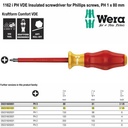 Obeng VDE Plus PH 1 x 80 mm Wera 05031601001 VDE Phillips Screws