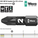 Mata Obeng Impaktor Bitorsion PZ 2 x 25 mm 05057621001 Pozidriv Screws Wera Tools