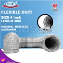 Aluminium Selang Flexible Ducting 4" Inch Double Layer 10 Meter