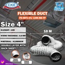 Aluminium Selang Flexible Ducting Double 4" Inch 10M Pipa Cooker Hood