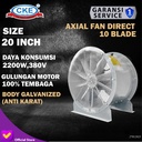 Axial Fan Direct 20" 2.2KW/3PHASE/1400RPM CKE Blower Galvanis