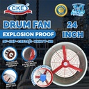 Drum Fan Blower Explosion Proof 24 Inch 220V Exhaust Fan Tabung 24" Inch Exd II BT4 Exhaust Industri Anti Ledak