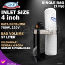 Dust Collector 1 HP 220V Single Bag Penghisap Debu Dinamo Dia Bag 57L