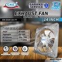Exhaust Fan Dinding Stainless Steel 14 Inch Kipas Hexos Hisap Tembok Wall Exhaust Fan 14" Inch Tahan Karat